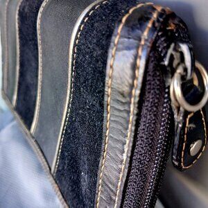 Fossil Vintage Passport Travel Suede/Leather Zipper Wallet - Unisex